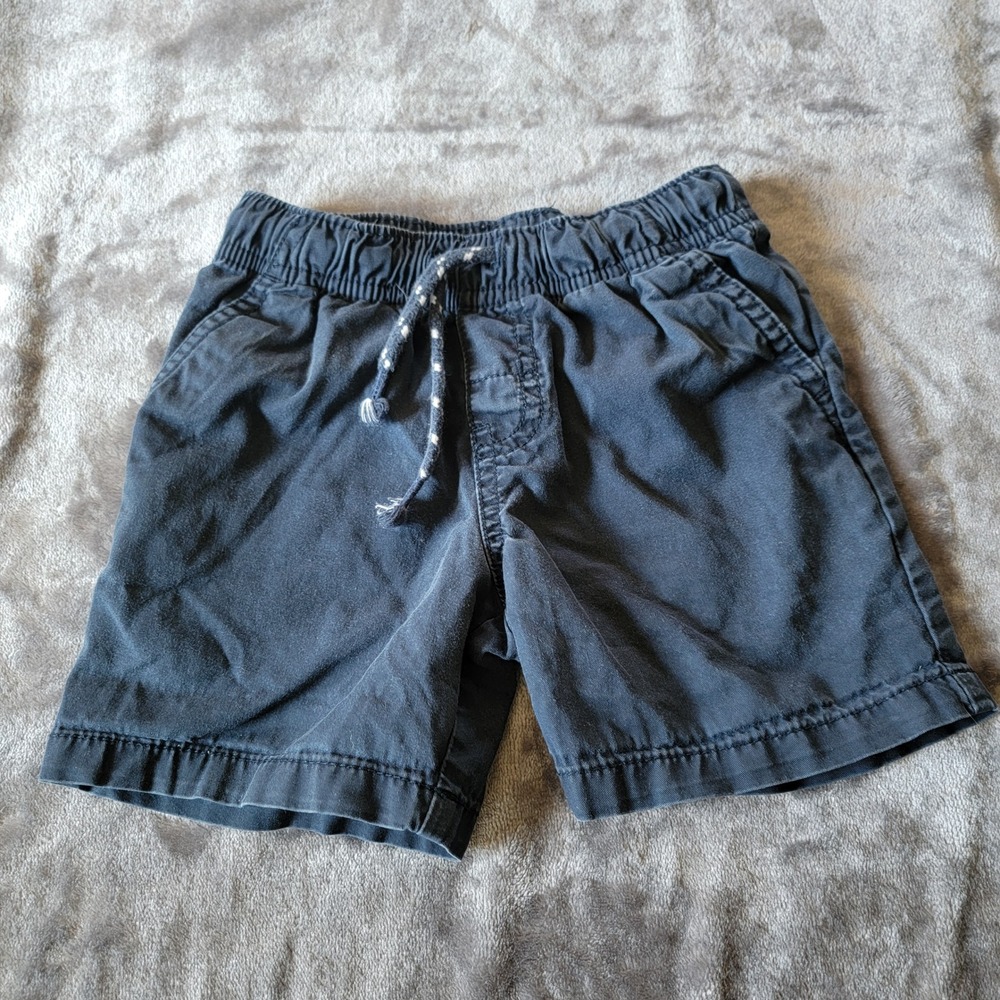 Cat & Jack Shorts Toddler 2T Navy Blue Excellent Drawstring Elastic Waist 699